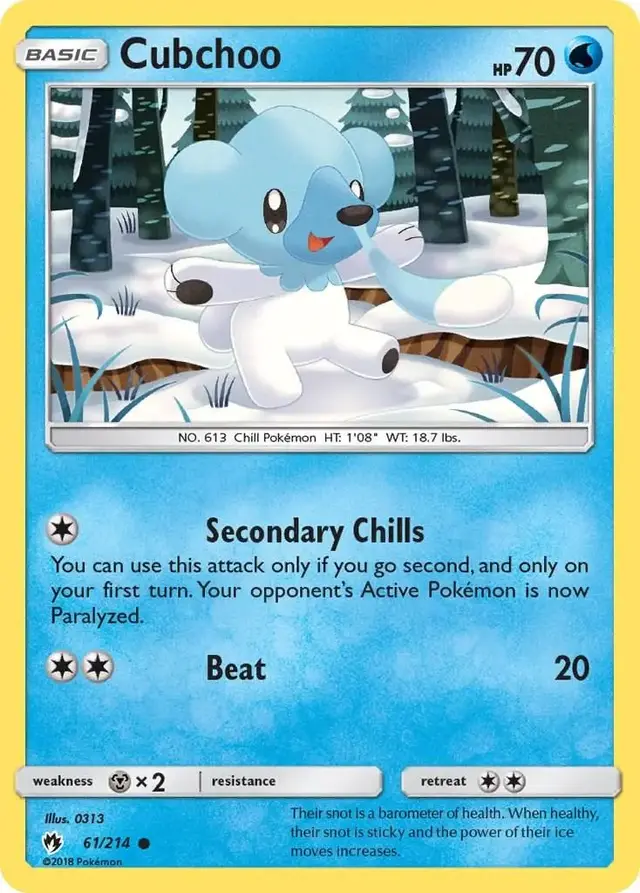 Cubchoo - Pokemon Lost Thunder #61