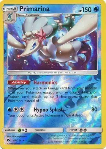 Primarina [Reverse Holo] - Pokemon Lost Thunder #67