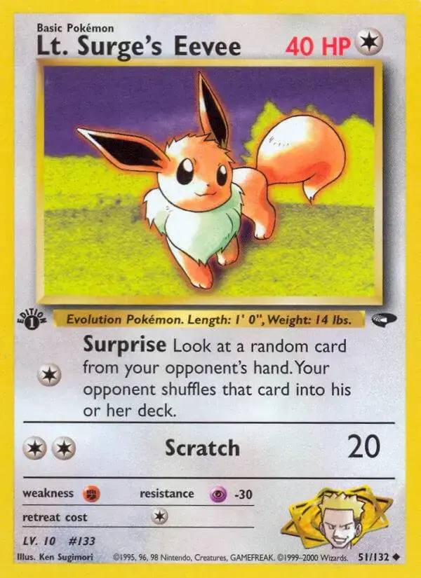 Lt. Surge's Eevee [1st Edition] - Pokemon Gym Challenge #51