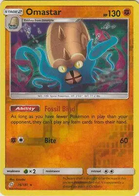 Omastar [Reverse Holo] - Pokemon Team Up #76