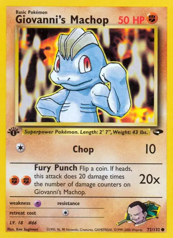 Giovanni's Machop [1st Edition] - Pokemon Gym Challenge #72