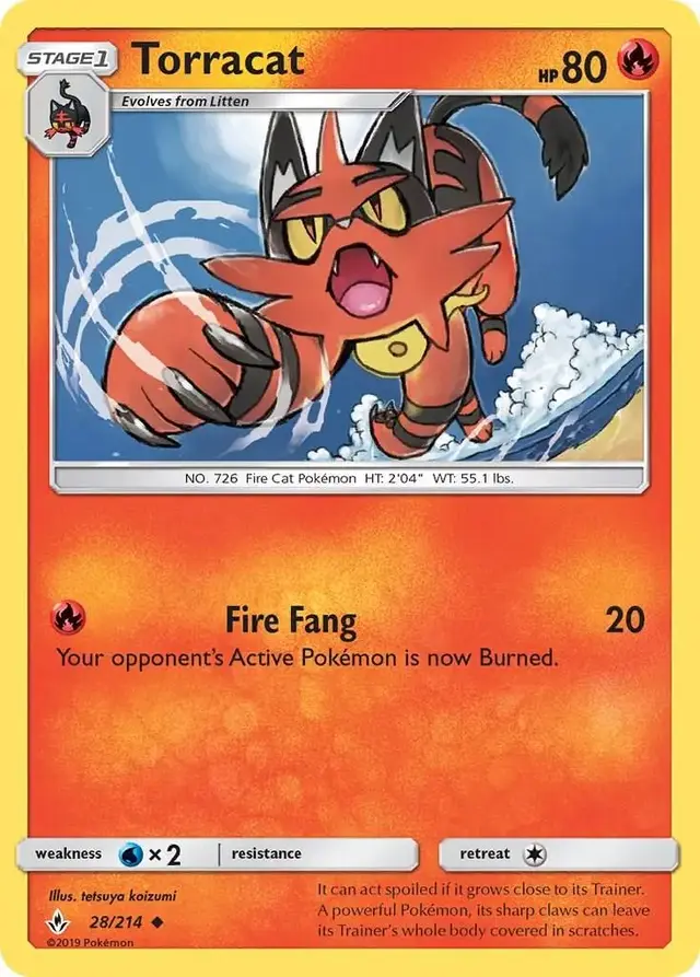 Torracat - Pokemon Unbroken Bonds #28