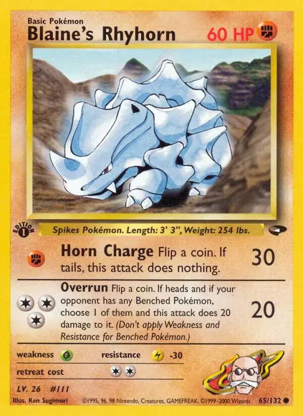 Blaine's Rhyhorn [1st Edition] - Pokemon Gym Challenge #65