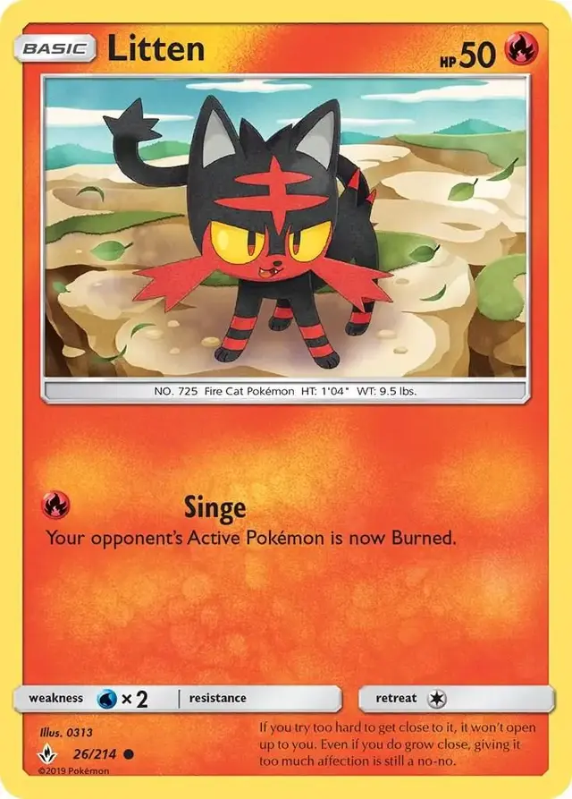 Litten - Pokemon Unbroken Bonds #26