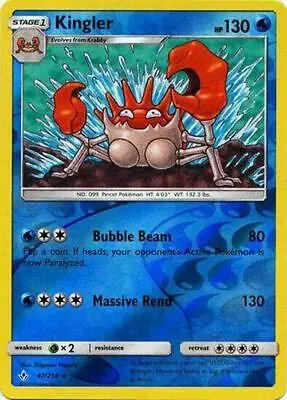 Kingler [Reverse Holo] - Pokemon Unbroken Bonds #47