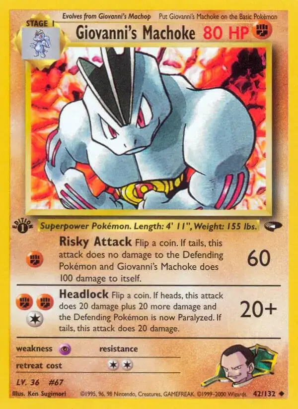 Giovanni's Machoke [1st Edition] - Pokemon Gym Challenge #42