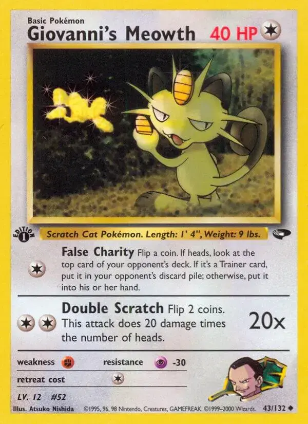 Giovanni's Meowth [1st Edition] - Pokemon Gym Challenge #43