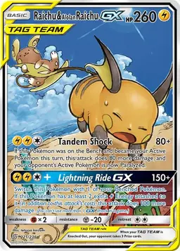 Raichu & Alolan Raichu GX #221 - Pokemon Unified Minds