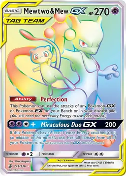 Mewtwo & Mew GX #242 - Pokemon Unified Minds