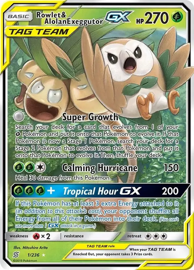 Rowlet & Alolan Exeggutor GX - Pokemon Unified Minds #1