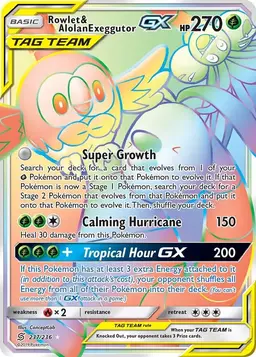 Rowlet & Alolan Exeggutor GX - Pokemon Unified Minds