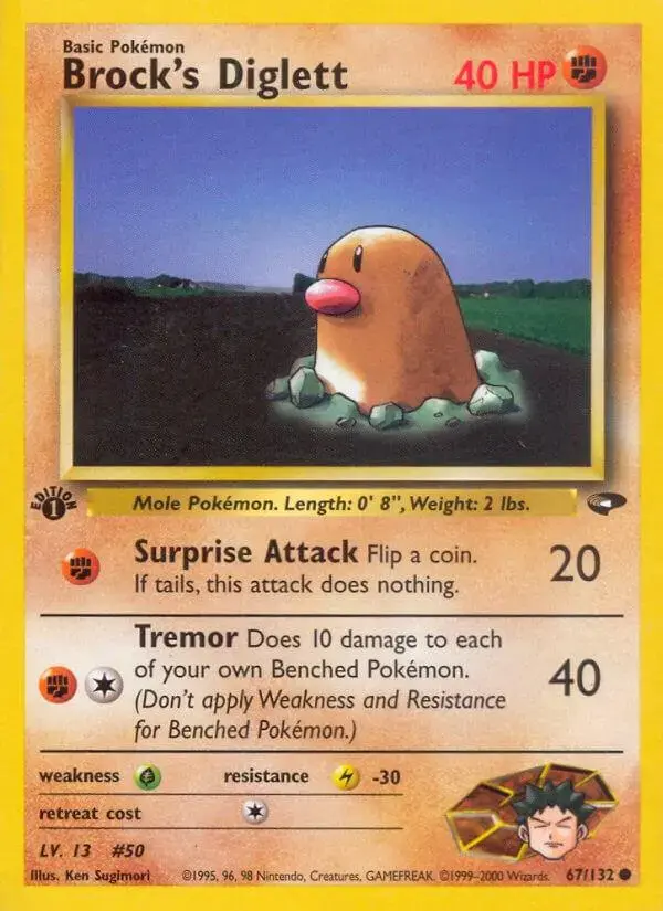 Brock's Diglett [1st Edition] - Pokemon Gym Challenge #67