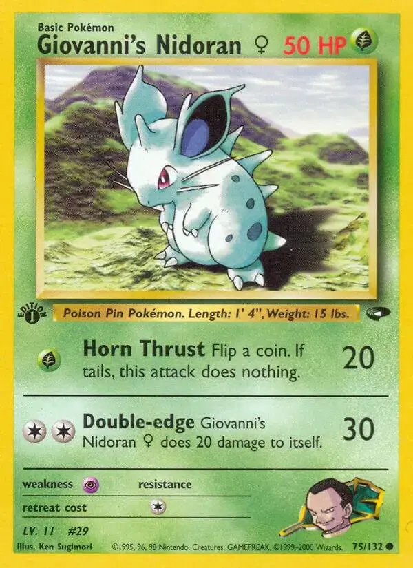 Giovanni's Nidoran [1st Edition] - Pokemon Gym Challenge #75