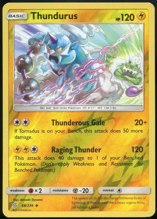 Thundurus [Reverse Holo] - Pokemon Unified Minds #68