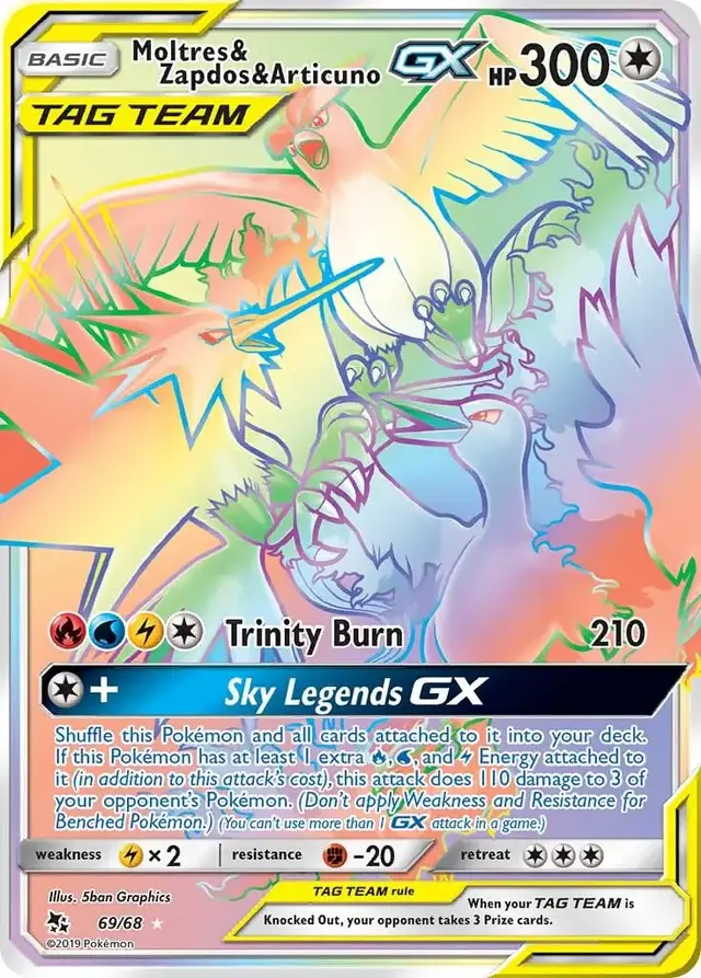 Moltres & Zapdos & Articuno GX - Pokemon Hidden Fates #69