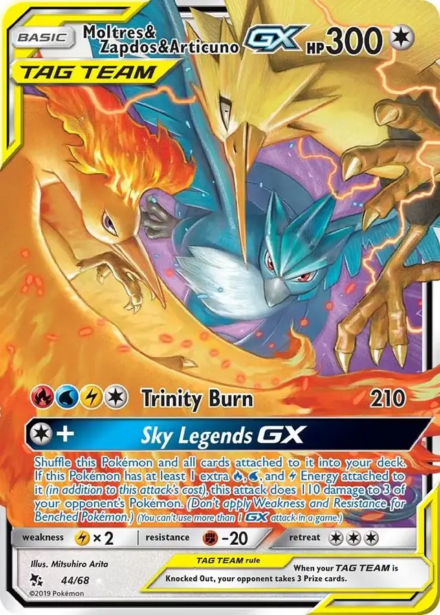 Moltres & Zapdos & Articuno GX - Pokemon Hidden Fates #44