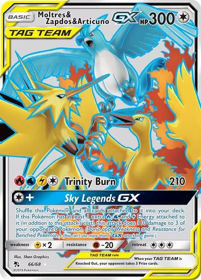 Moltres & Zapdos & Articuno GX - Pokemon Hidden Fates #66