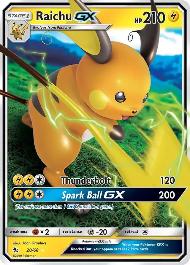 Raichu GX - Pokemon Hidden Fates #20