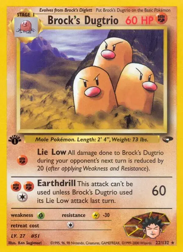 Brock's Dugtrio [1st Edition] - Pokemon Gym Challenge #22