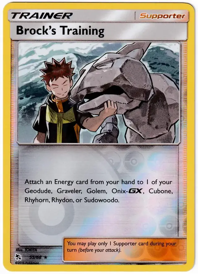 Brock's Training [Reverse Holo] - Pokemon Hidden Fates #55