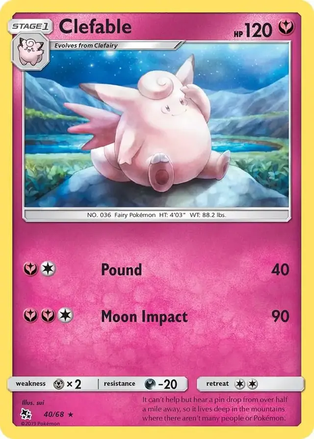 Clefable - Pokemon Hidden Fates #40
