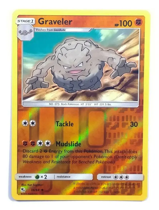 Graveler [Reverse Holo] - Pokemon Hidden Fates #34