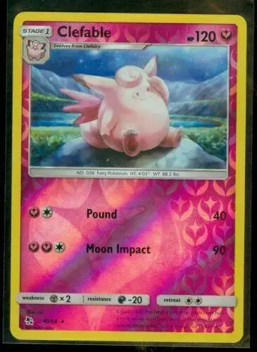 Clefable [Reverse Holo] - Pokemon Hidden Fates #40