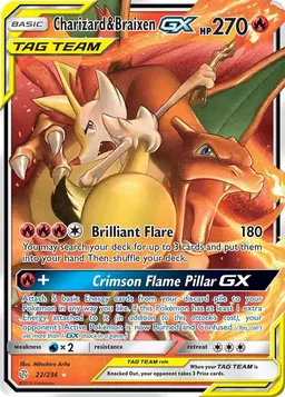 Charizard & Braixen GX 22 - Pokemon Cosmic Eclipse