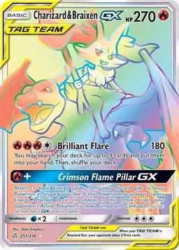 Charizard & Braixen GX 251 - Pokemon Cosmic Eclipse