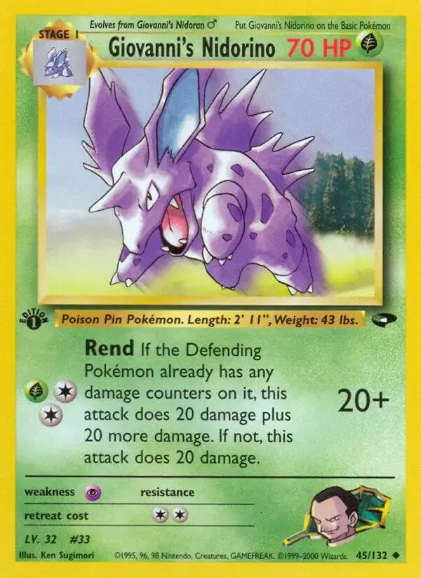 Giovanni's Nidorino [1st Edition] - Pokemon Gym Challenge #45