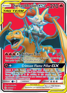 Charizard & Braixen GX 212 - Pokemon Cosmic Eclipse