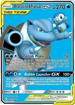 Blastoise & Piplup GX 214 - Pokemon Cosmic Eclipse