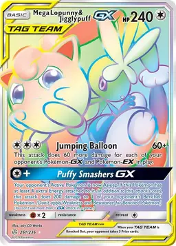 Mega Lopunny & Jigglypuff GX 261 - Pokemon Cosmic Eclipse
