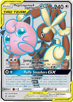 Mega Lopunny & Jigglypuff GX 225 - Pokemon Cosmic Eclipse