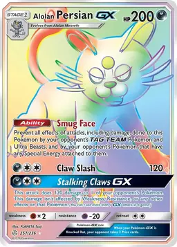 Alolan Persian GX 257 - Pokemon Cosmic Eclipse