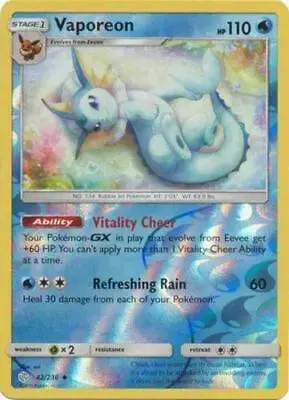 Vaporeon [Reverse Holo] - Pokemon Cosmic Eclipse #42