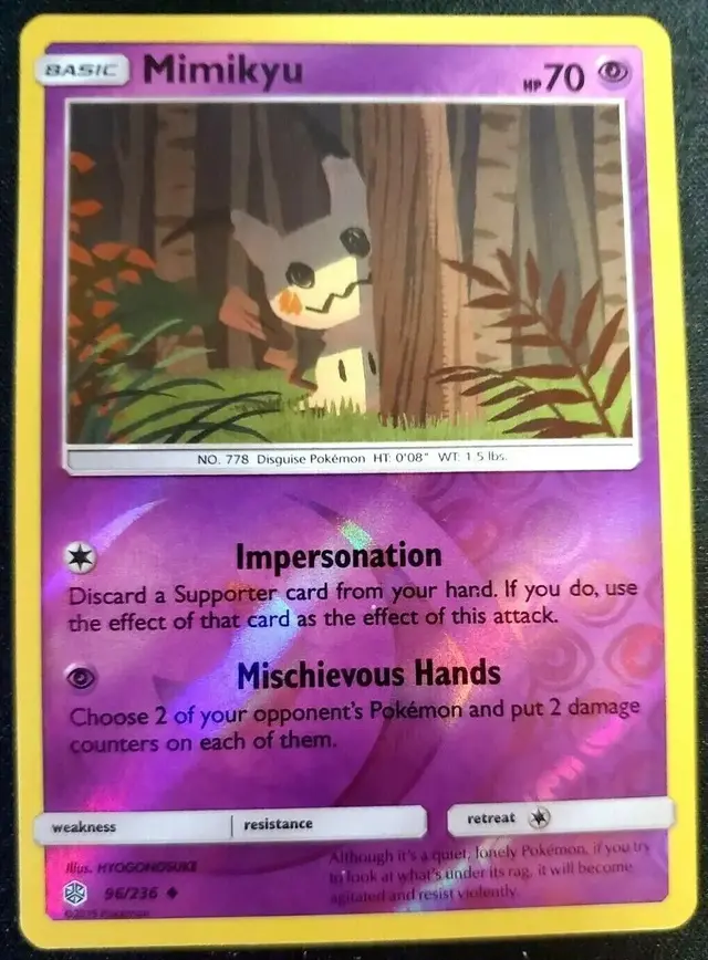 Mimikyu [Reverse Holo] - Pokemon Cosmic Eclipse #96