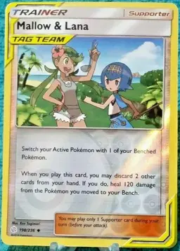 Mallow & Lana [Reverse Holo] - Pokemon Cosmic Eclipse