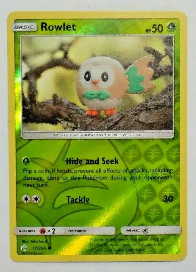 Rowlet [Reverse Holo] - Pokemon Cosmic Eclipse #17