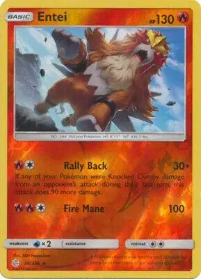 Entei [Reverse Holo] - Pokemon Cosmic Eclipse #28