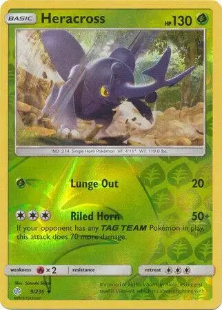 Heracross [Reverse Holo] - Pokemon Cosmic Eclipse #9