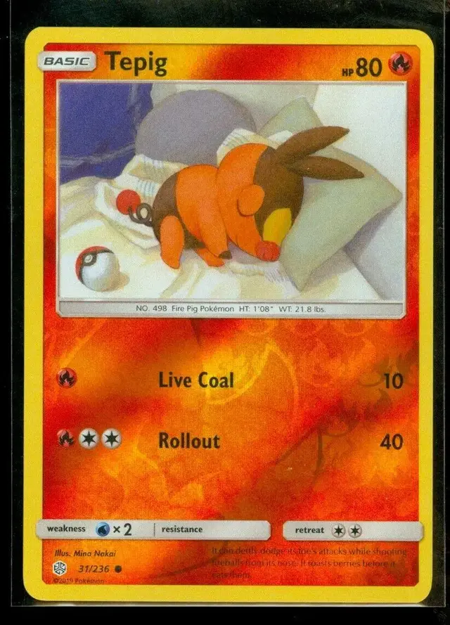 Tepig [Reverse Holo] - Pokemon Cosmic Eclipse #31