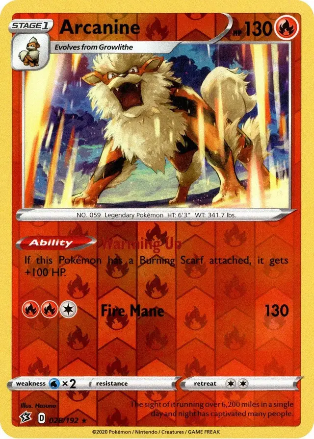 Arcanine [Reverse Holo] - Pokemon Rebel Clash #28
