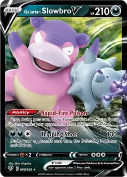 Galarian Slowbro V 99 - Pokemon Darkness Ablaze