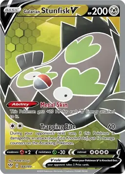 Galarian Stunfisk V 184 - Pokemon Darkness Ablaze
