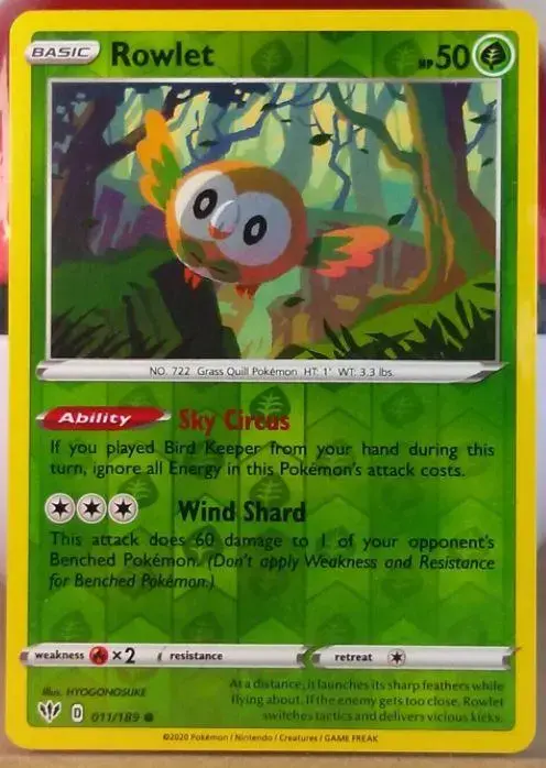Rowlet [Reverse Holo] - Pokemon Darkness Ablaze #11