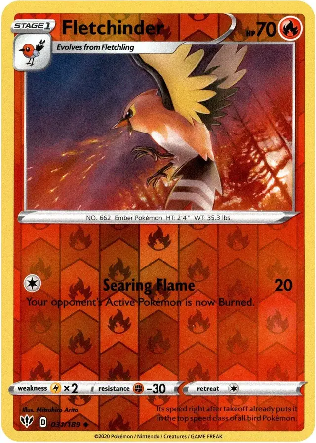 Fletchinder [Reverse Holo] - Pokemon Darkness Ablaze #31
