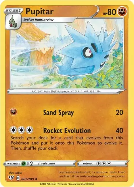 Pupitar - Pokemon Darkness Ablaze #87