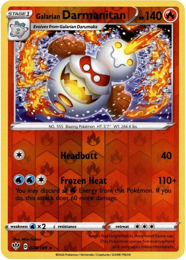 Galarian Darmanitan [Reverse Holo] - Pokemon Darkness Ablaze #28