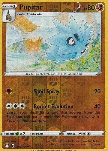 Pupitar [Reverse Holo] - Pokemon Darkness Ablaze #87